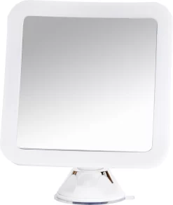 Vergroot Make Up En Scheer Spiegel Met LED Verlichting Vierkant - 10x Vegroting En Natuurlijk Licht Voor Cosmetica/Scheren/Epileren - 360° Graden Verstelbare Zuignap En Wandbevestiging