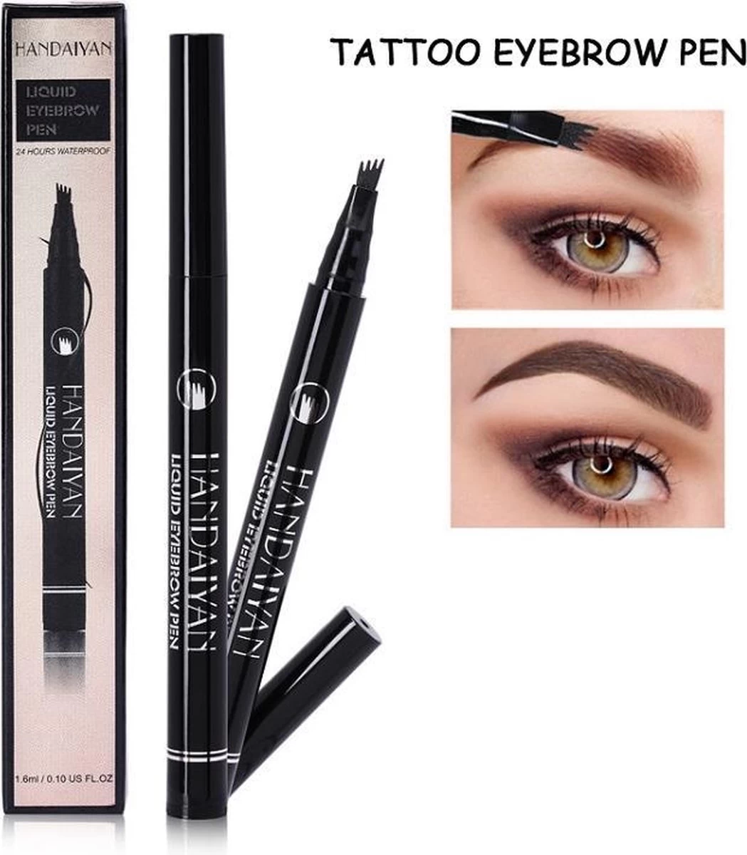 Joya Beauty® Microblading Eyebrow Tattoo Pen | Waterproof Tattoo Wenkbrauw Pen |Wenkbrauwpen | Kleur 4: Bruin - Afbeelding 3