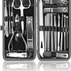 Nagelknipper Set – 18-Delige Pedicure En Manicure Sets Nagelaccessoires – Nagelset – Nagelverzorging Kit – Reisset Zwart
