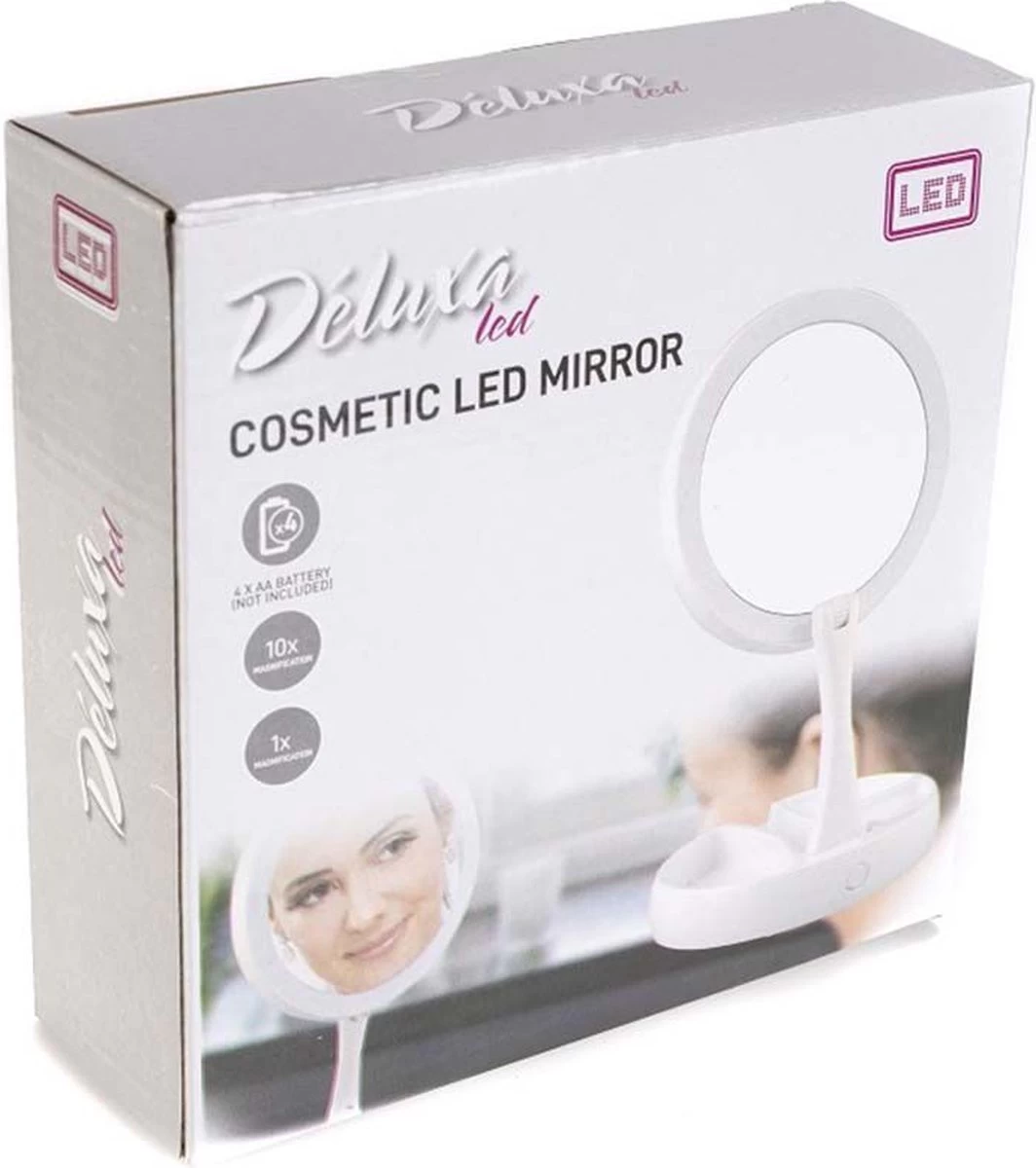 Deluxa Opvouwbare Spiegel - Opvouwbaar - Wit - Afbeelding 2