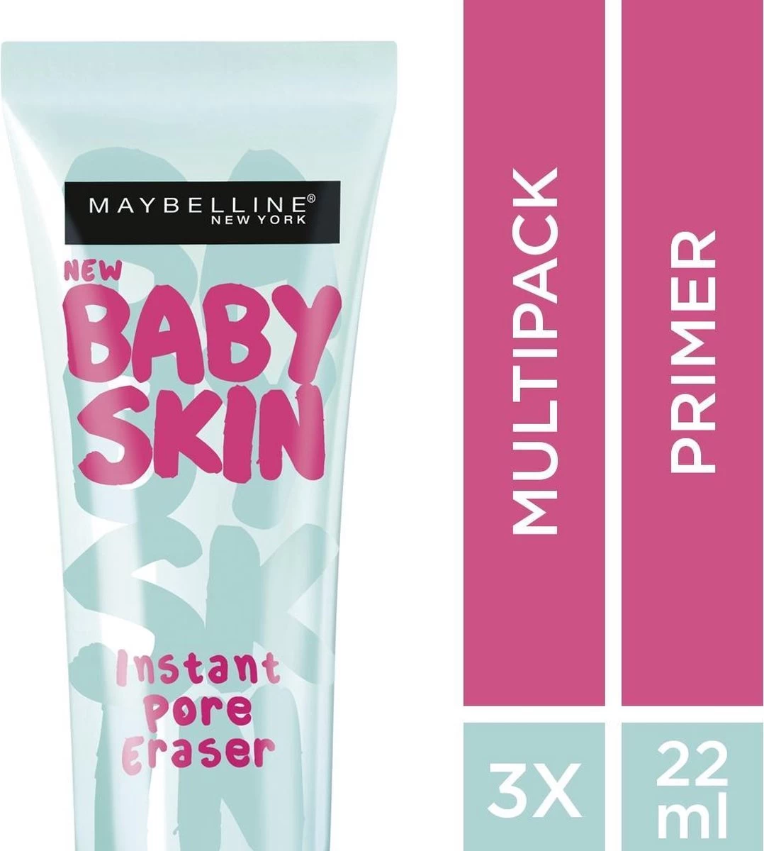 Maybelline Babyskin Pore Eraser Primer - Transparant - 3 Stuks - Voordeelverpakking - Afbeelding 2