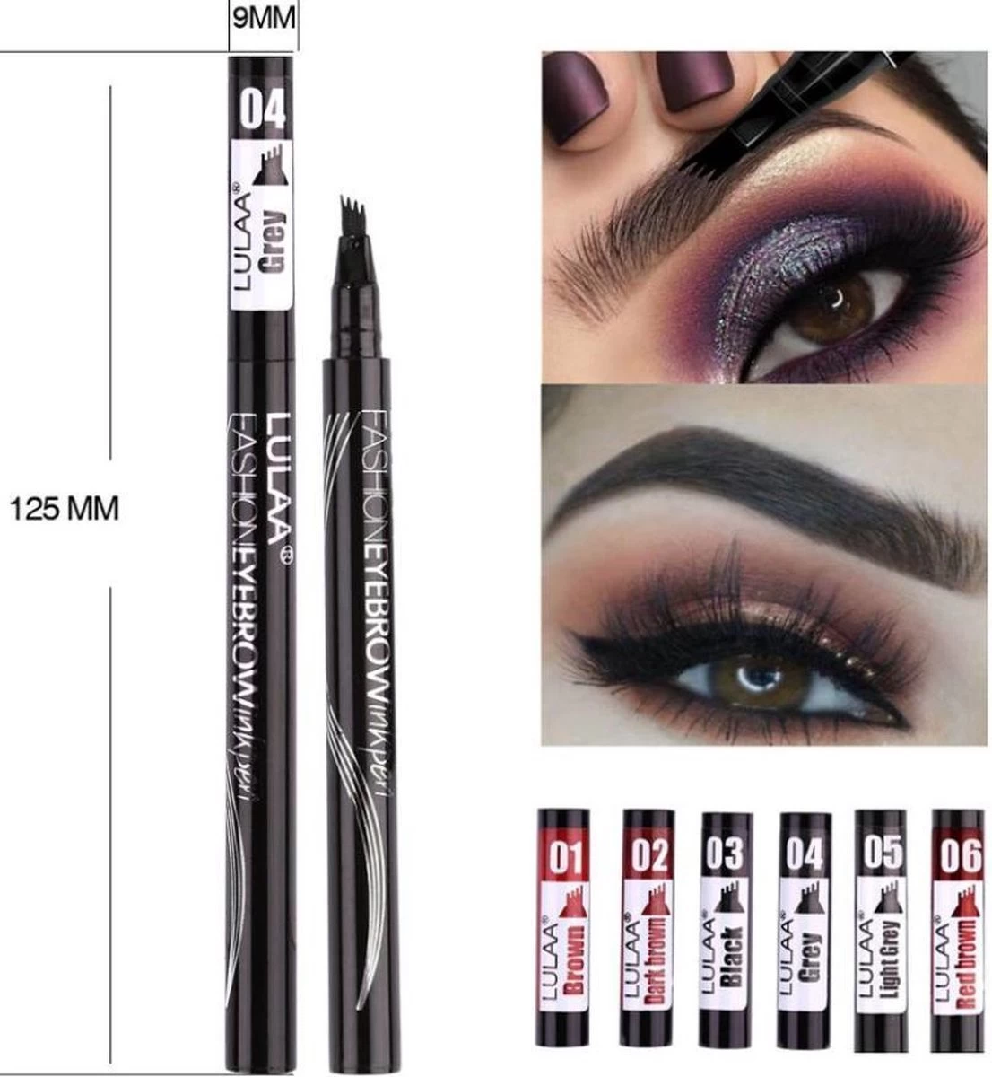 LULAA Microblade Pen - BRUIN - Watervaste Microblading Wenkbrauwpen - Waterproof Tattoo Pen - Make Up - Eyebrow Blading - Afbeelding 5