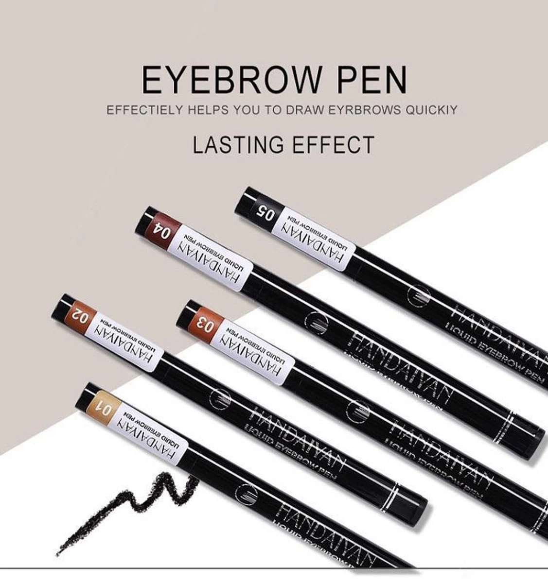 Joya Beauty® Microblading Eyebrow Tattoo Pen | Waterproof Tattoo Wenkbrauw Pen |Wenkbrauwpen | Kleur 4: Bruin - Afbeelding 5