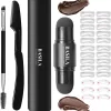 Basila® Duo Wenkbrauw Stempel Kit - Donker Bruin & Bruin - Watervast - Matte Poeder - Trimmer - 26 Stencils
