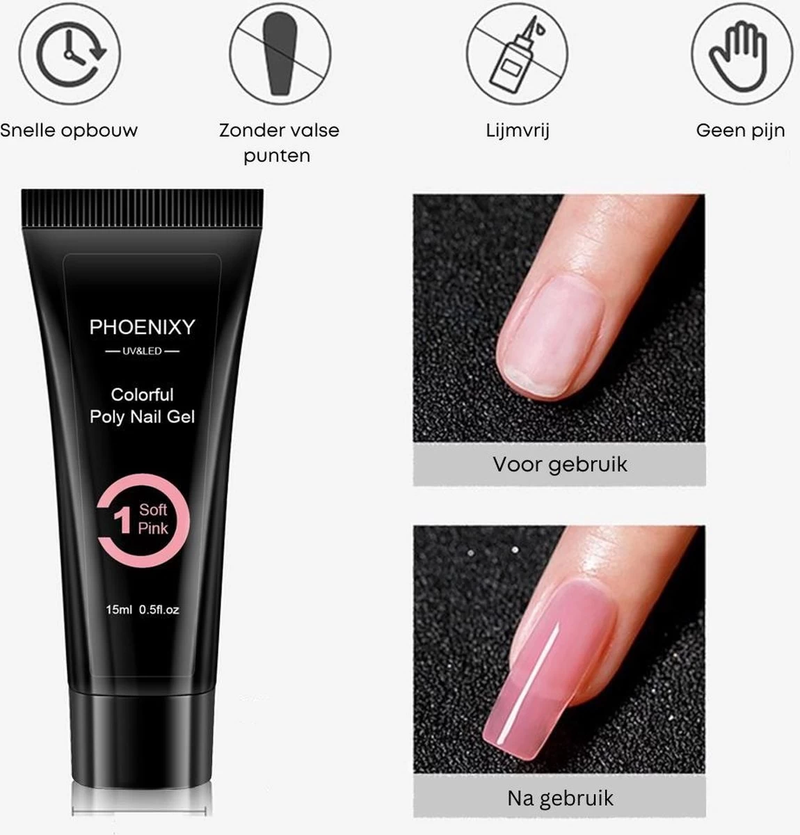 Merkloos Polygel Nagels Starterspakket | 12 Stuks | Langdurig | Polygel Kit | Polygel Nagels | Set 3 - Afbeelding 8