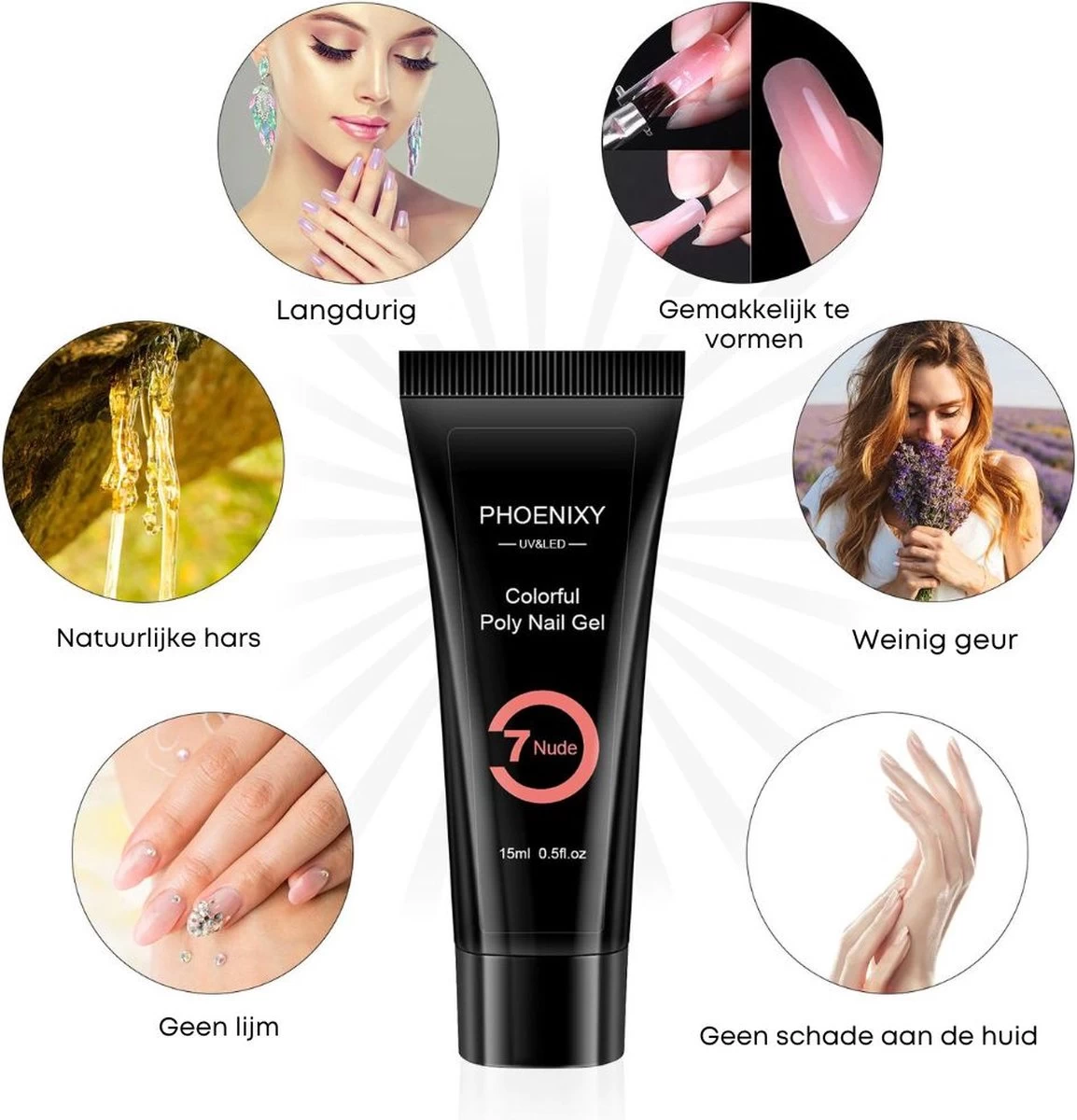 Merkloos Polygel Nagels Starterspakket | 12 Stuks | Langdurig | Polygel Kit | Polygel Nagels | Set 3 - Afbeelding 3