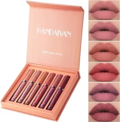 Set Van 6 X Matte Lip Gloss Nude | Lipgloss Matte Set | Waterproof | Nude Kleuren