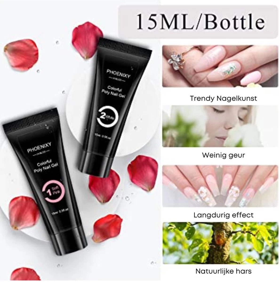 Merkloos Polygel Nagels Starterspakket | 12 Stuks | Langdurig | Polygel Kit | Polygel Nagels | Set 3 - Afbeelding 7