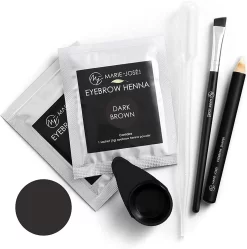 Marie-José & Co Henna Wenkbrauwverf Donkerbruin - Complete Henna Brows Kit - Tattoo Brow Set Voor 20 Paar Wenkbrauwen