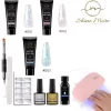 Shinemore ® Poly Gel Kit - Gellak Starters Pakket Incl. UV Nageldroger - 3 Kleuren Polygel - Nageltips - Top & Base Coat - Nageldroger - Poly Acryl Nagels - Polygel Set - White Glitter , Pink Glitter , Blue Glitter