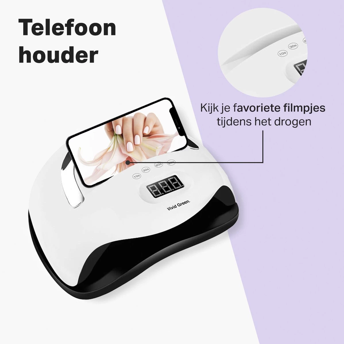 Vivid Green UV Lamp Gelnagels - Led Nagellamp - Gellak Nagel Lamp - Nageldroger - Naggellak Droger - Nagels - 168W - Afbeelding 6