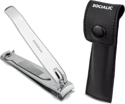 Socialic Premium Nail Clipper Set Incl. Etui En Nagelvijl - Scherpe Nagelknipper Van Roestvrij Staal | Nagelknipper Geschikt Voor Vinger- En Teennagels | Perfect Voor Manicure En Pedicure