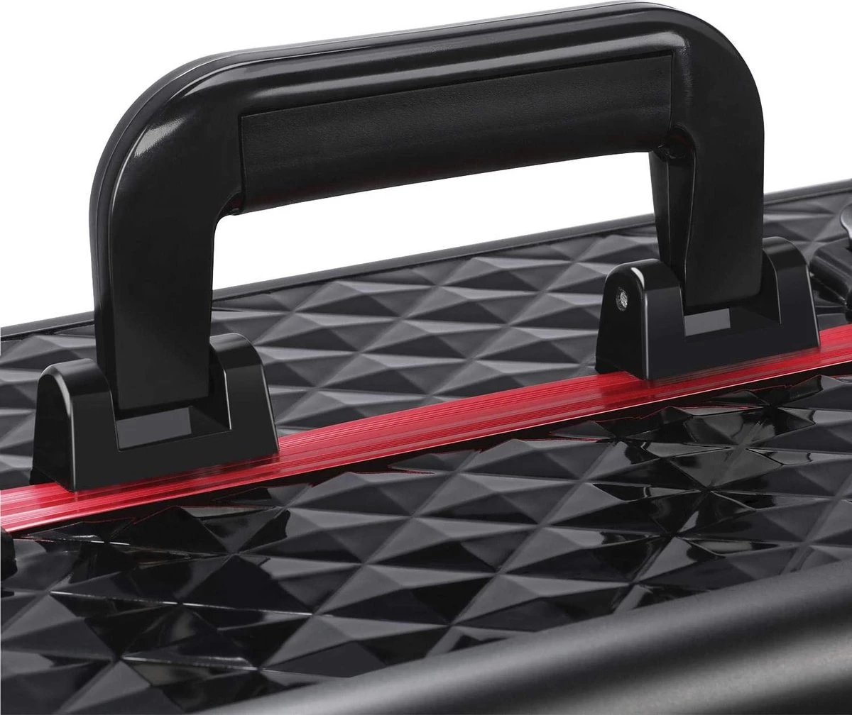 Make-upkoffer, Kapperskoffer, Cosmeticakoffer, Lege Nagelkoffer, Multikoffer, Afsluitbaar Voor Nageldesign/massageolie/fotoapparatuur, 34,7 X 22,2 X 25 Cm , Volledig Zwart HM-YAHEE-411233 - Afbeelding 2