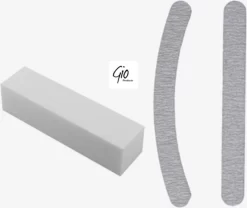 Merkloos Nagel Vijlen Set Kunstnagels / Witte Blokvijl 100 / 100 + Zebra Vijl Banaan 100 / 180 + Zebra Vijl Recht 100 / 180 GIT - High Quality - Professionele Markt