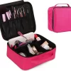Make-up Koffer - Cosmetica Koffer - Visagie Opbergtas - Beauty Organizer Met Verstelbare Vakken - Roze