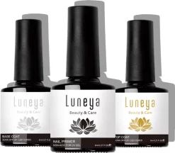 Luneya Gellak - Starterspakket - Primer - Base Coat - Top Coat - LED Lamp Gel Nagellak