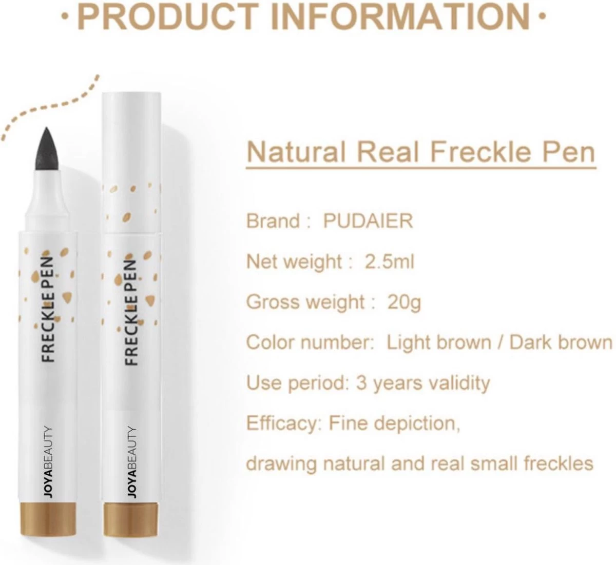 Joya Beauty® Sproetjes Pen | Freckle Pen | Kleur 1: Licht Bruin - Afbeelding 5