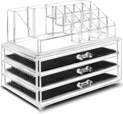 Merkloos Make-up Organizer, Make Up Opberger, 3 Laden, Opbergdoos, Make-up Bewaardoos
