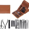 16 Delig Manicure Set Met Gezichtsmasker- Nagelset -Nagelvijl - Nagelknipper- Nagelschaar - Pincet- Manicureset Met Luxe Etui Voor Nagel