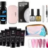 Elvi Polygel Starterskit - Complete Set Inc. USB UV/Led Mini Lamp-Nagelverlenging- Polygel 6 X 15g Perfecte Kleuren Roze - Polyacryl UV Nagellak-Quick Extension Temperature Color Changing UV Gel Pink