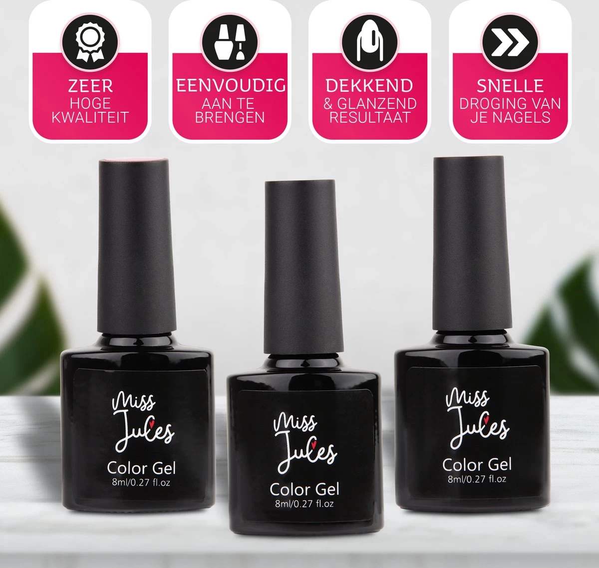 Miss Jules - Complete Gellak Starterspakket - Kleur Nude Roze Glitter - Glanzend & Dekkend Resultaat - Inclusief UV/LED Lamp & Instructievideo (NL) - Afbeelding 3