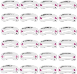 Merkloos Wenkbrauw Stencil / Wenkbrauw Sjabloon Voor Wenkbrauw Stempel - 24 Verschillende Sjablonen - Wenkbrauw Poeder En Wenkbrauwverf - Brow Stamp - Wenkbrauw Vormen - Make Up Set - Make Up Kwasten Set - Cadeau Voor Haar - Wenkbrauwsjablonen