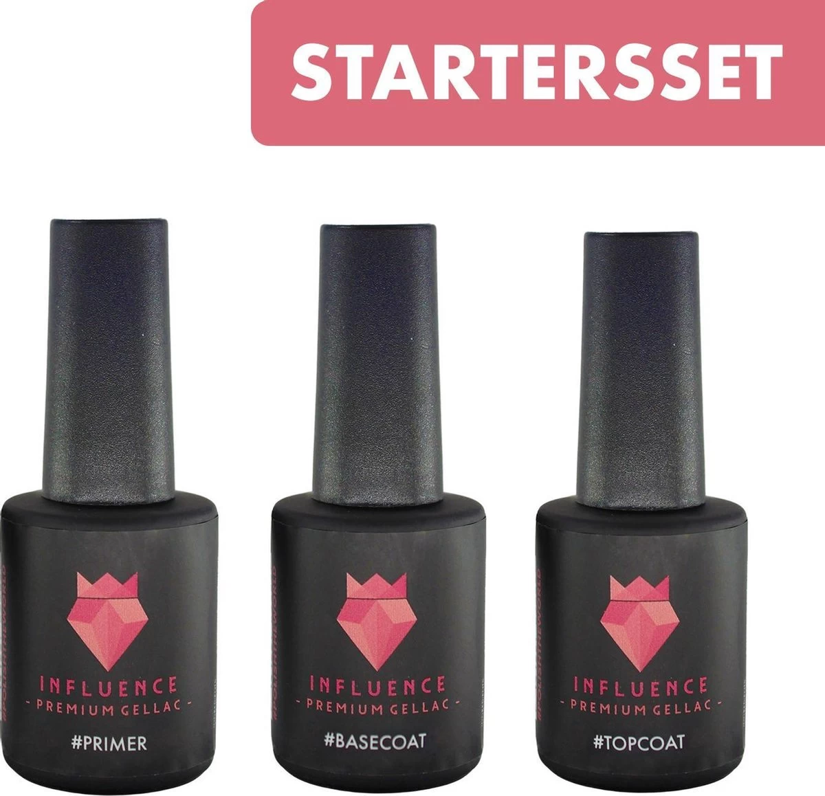 Merkloos Influence Premium Gellac Startersset #ESSENTIALSERIE - Primer - Basecoat - Topcoat