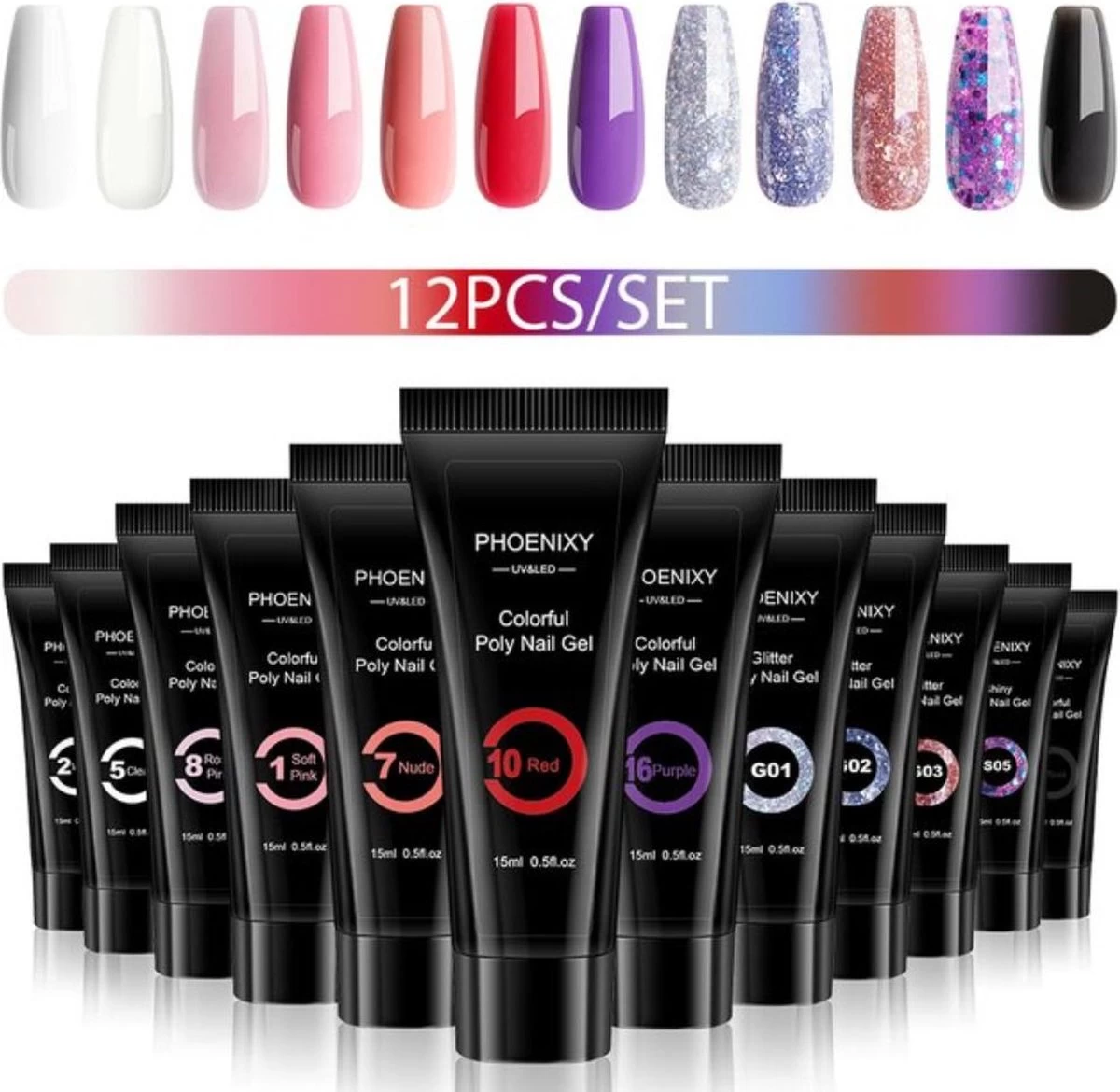 Merkloos Polygel Nagels Starterspakket | 12 Stuks | Langdurig | Polygel Kit | Polygel Nagels | Set 3