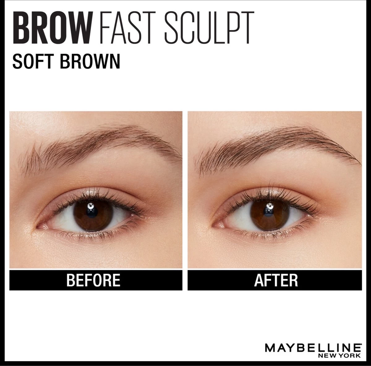 Maybelline Brow Fast Sculpt - 02 Soft Brown - Bruine Wenkbrauwgel - Afbeelding 3