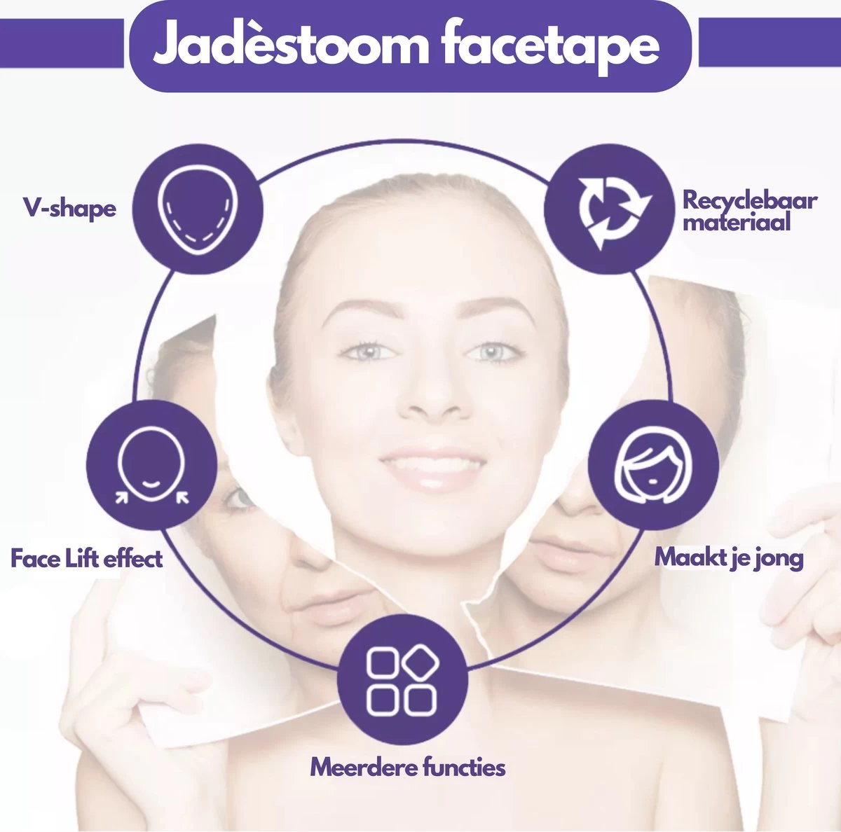 Face Lift Tape - Licht Haar - Facelift Zonder Chirurgie - Instant Eyes, Face And Neck Lift - Blond/wit/licht Haar - 40 Stuks - Transparent - Afbeelding 8