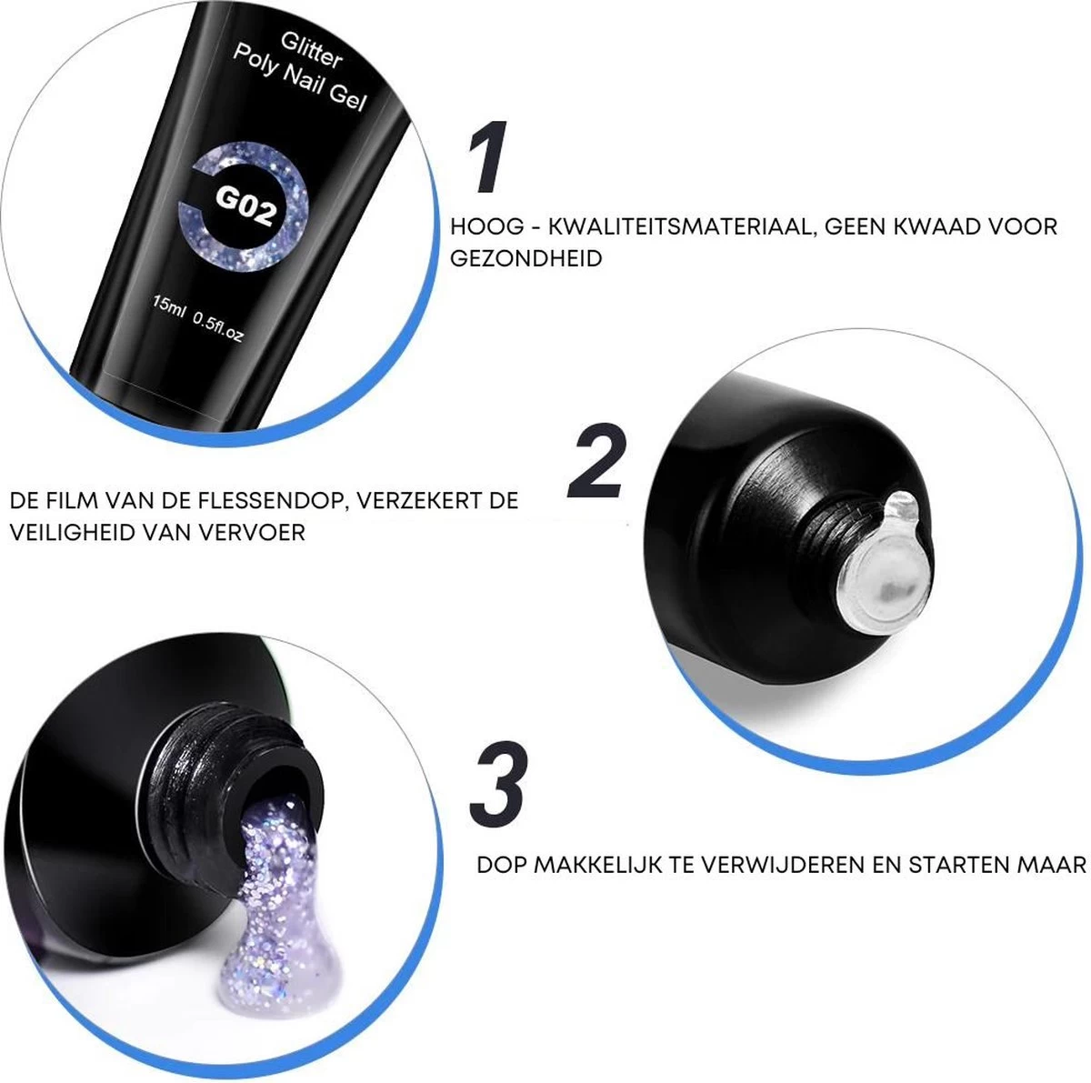 Merkloos Polygel Nagels Starterspakket | 12 Stuks | Langdurig | Polygel Kit | Polygel Nagels | Set 3 - Afbeelding 6