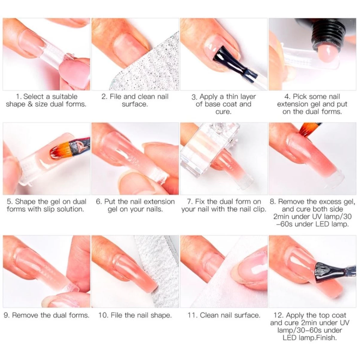 Merkloos Mtssii - POLYGEL Kit - 4 Kleuren Polygel 30ML - Roze En Wit - Starterkit - Manicure Set- Gellak - UV Lamp - Polygel Nagels Starterspakket - Nepnagels - - Afbeelding 7