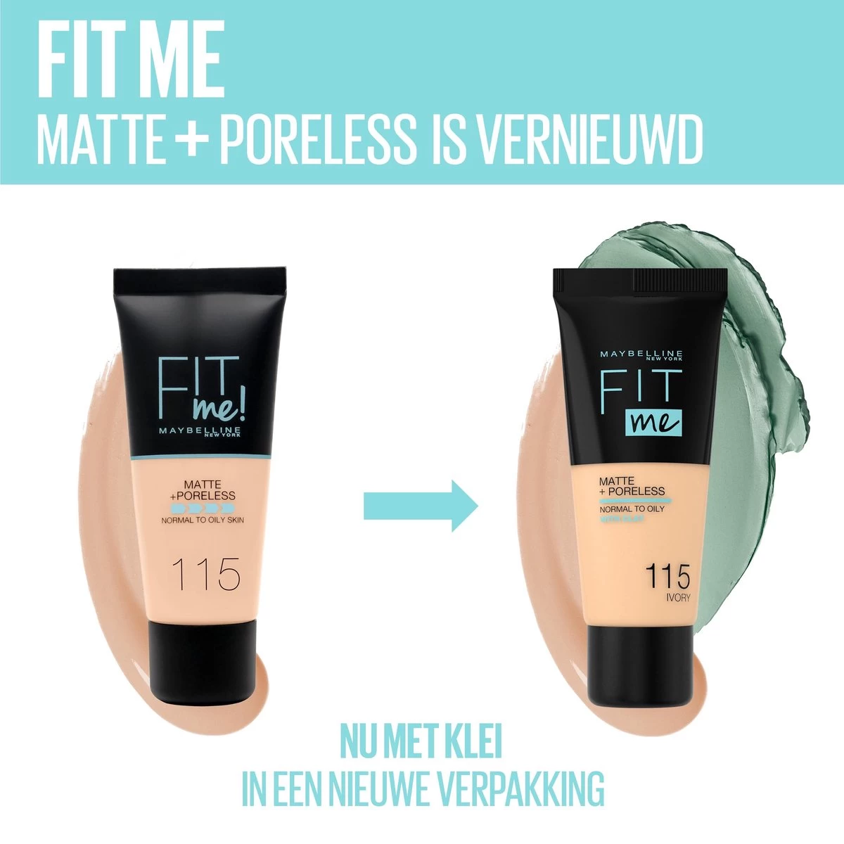 Maybelline Fit Me Matte & Poreless Foundation - 115 Ivory - Afbeelding 3
