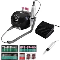 Beautylush Elektrische Nagelfrees Set 65W. Inclusief Schuurkapjes Wit.