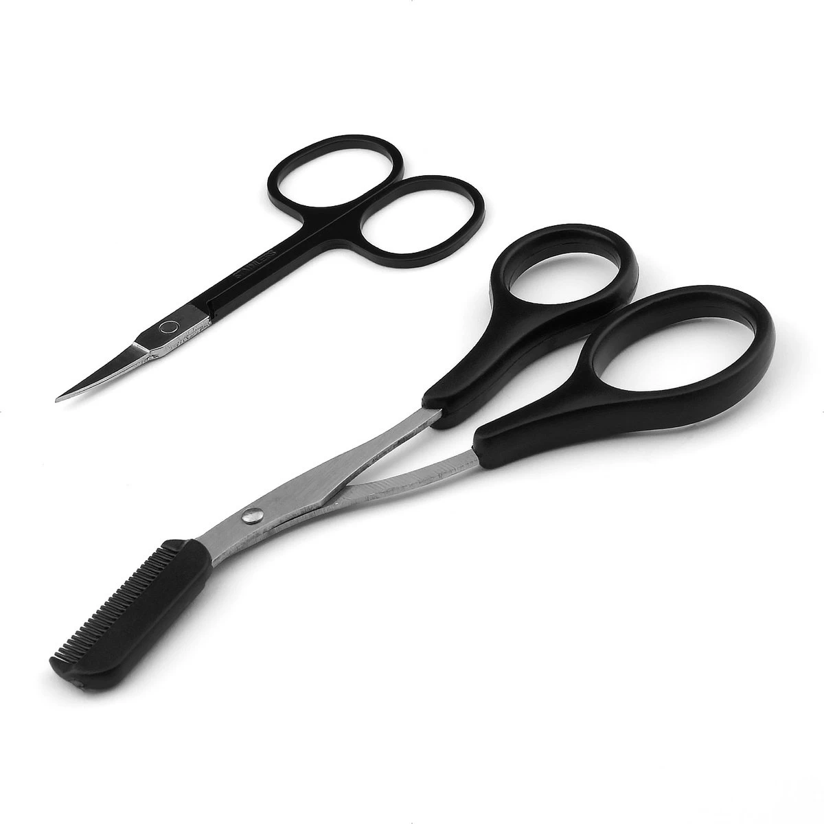 Wenkbrauw Trimmer Set - 8-delig – Met Epileer Pincet, 2x Wenkbrauw Schaartje, 2x Wenkbrauwmesje, Wenkbrauw Borstel, Wenkbrauwpotlood, Spoolie – In Stevige Etui - Zwart - Afbeelding 5