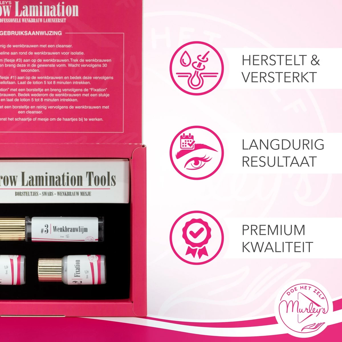 MURLEY'S Brow Lamination Kit - Brow Lift - Starterkit - Wenkbrauwlifting Set - Langdurig Perfecte Wenkbrauwen - Afbeelding 7