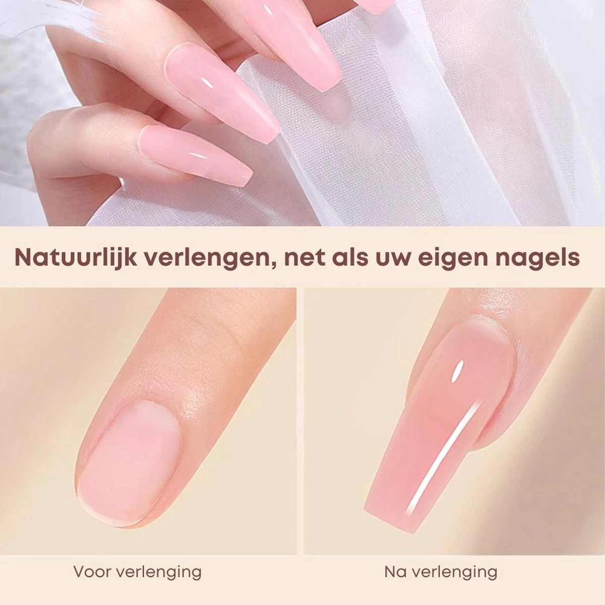 Merkloos Polygel Nagels Starterspakket | 12 Stuks | Langdurig | Polygel Kit | Polygel Nagels | Set 3 - Afbeelding 2
