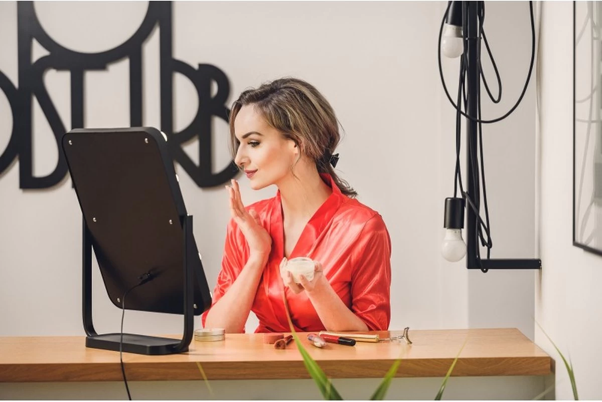 Humanas HS-HM01 White Make-up Mirror With LED Lighting - Afbeelding 2