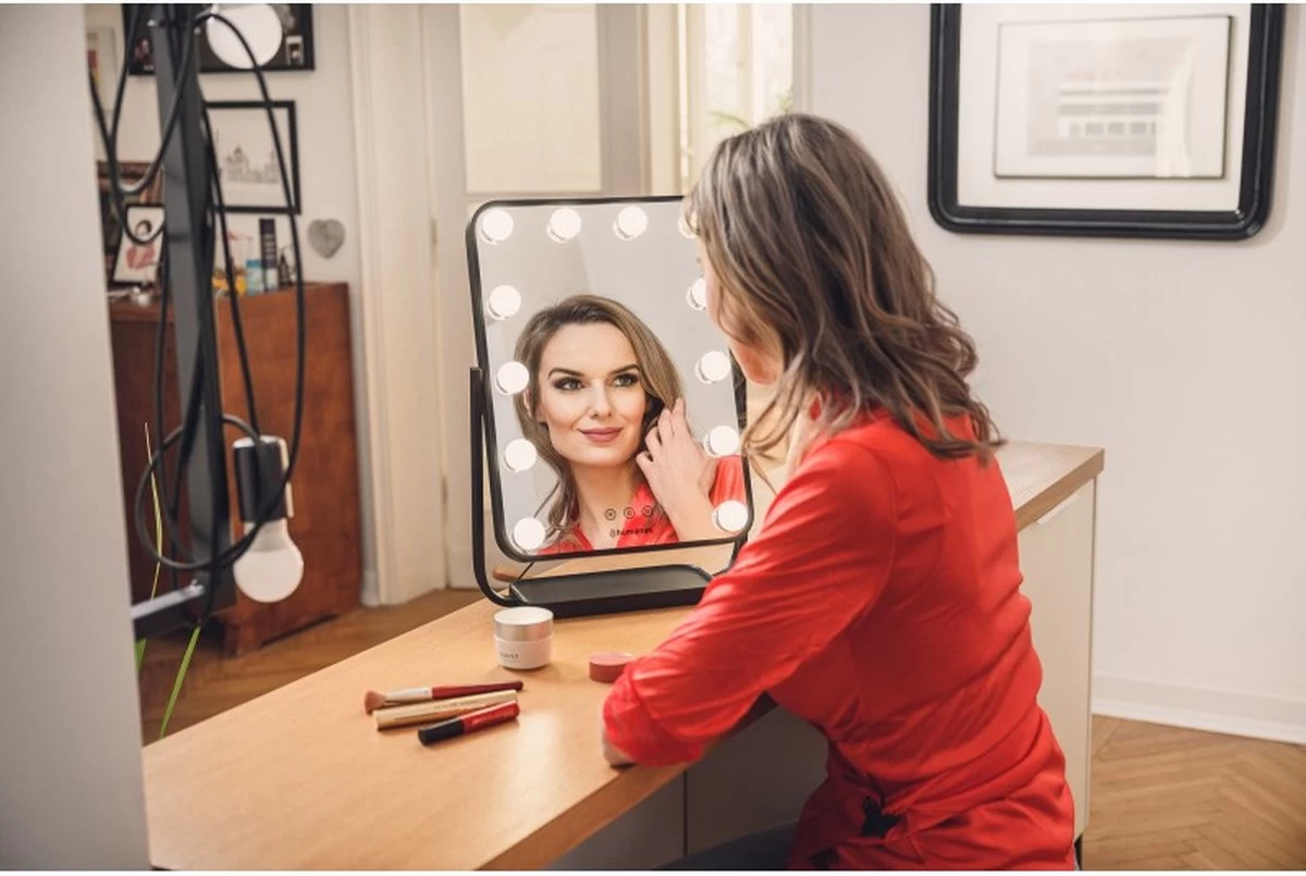 Humanas HS-HM01 White Make-up Mirror With LED Lighting - Afbeelding 4