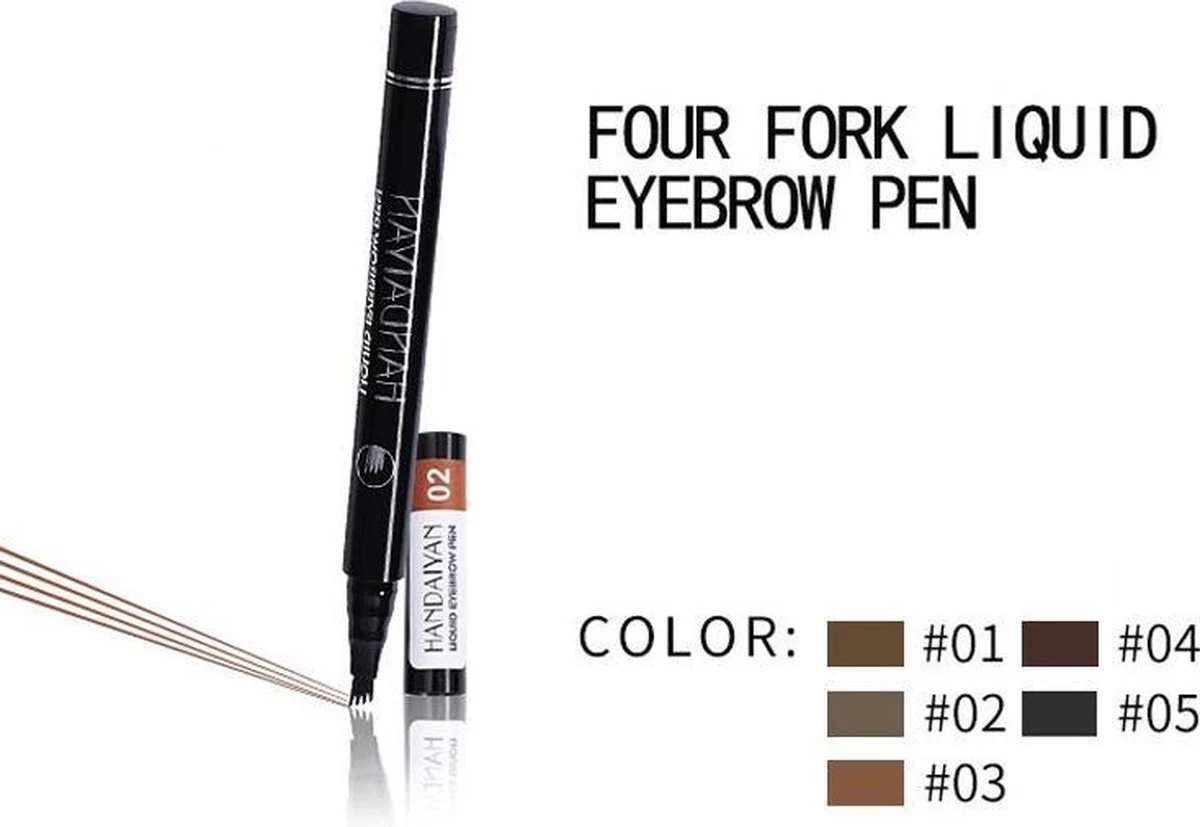 Joya Beauty® Microblading Eyebrow Tattoo Pen | Waterproof Tattoo Wenkbrauw Pen |Wenkbrauwpen | Kleur 4: Bruin - Afbeelding 4