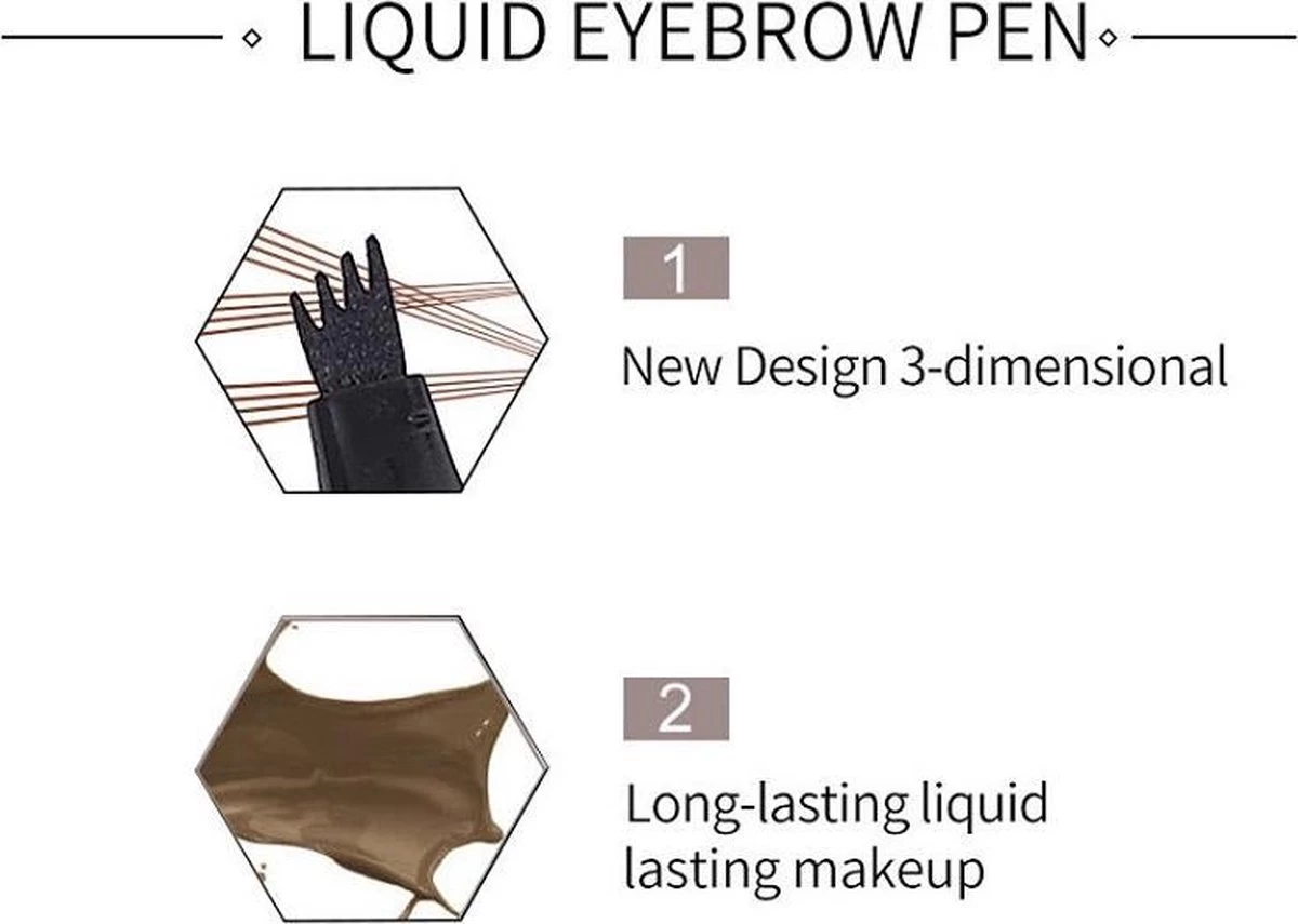 Joya Beauty® Microblading Eyebrow Tattoo Pen | Waterproof Tattoo Wenkbrauw Pen |Wenkbrauwpen | Kleur 4: Bruin - Afbeelding 6