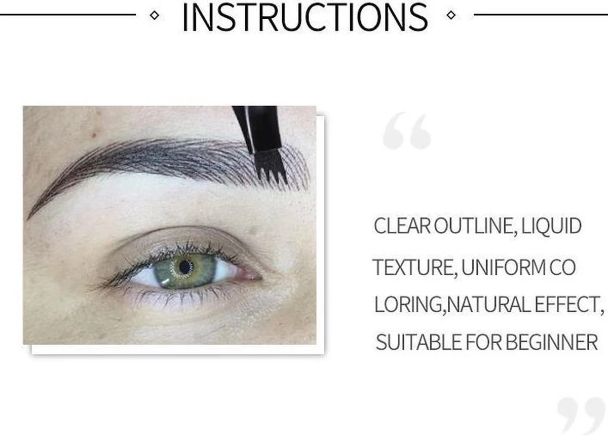 Joya Beauty® Microblading Eyebrow Tattoo Pen | Waterproof Tattoo Wenkbrauw Pen |Wenkbrauwpen | Kleur 4: Bruin - Afbeelding 10