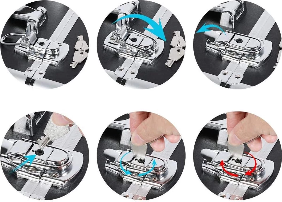 Monkey's Aluminium Kapperskoffer - Zwart - Beauty Case - Cosmeticakoffer - Make-upkoffer - Trolley - 360 Graden Wielen - 34 X 24 X 55.5 Cm - Afbeelding 5