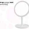 Make Up Spiegel Met LED Verlichting - Cosmetica - Dimbaar - Dimfunctie - Oplaadbaar - USB - Cadeau - Vakantie - Wit