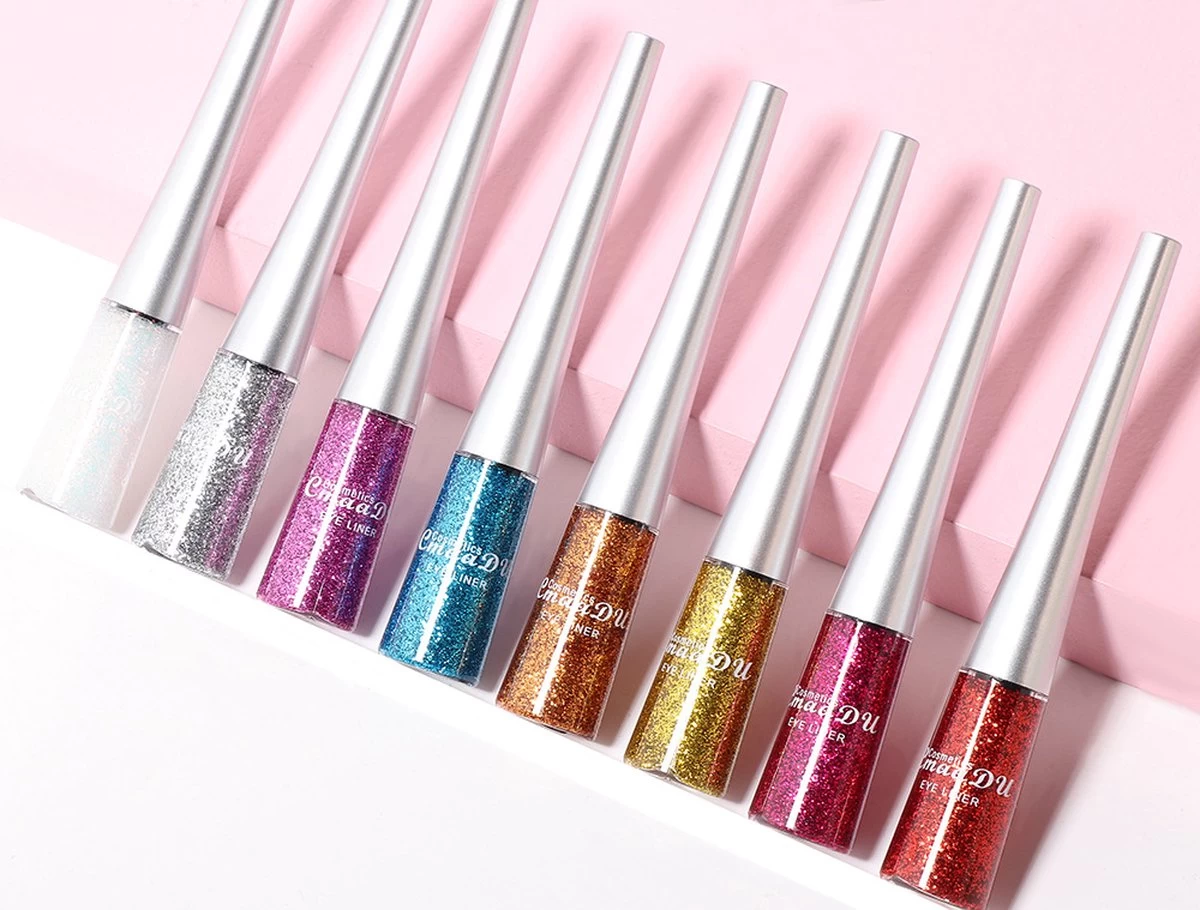 CmaaDU Eyeliner – Glitter Eyeliner – Make-up Set – 16 Verschillende Kleuren – Droogt Snel Op – Geschenkset - Afbeelding 4