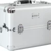 Veronica NAIL-PRODUCTS - Aluminium Koffer - Zilver - 3 Vaks - Draagriem En Afsluitbaar - Beautycase Voor Nagel, Pedicure, Manicure, Visagie, Make-up, Kapper Spullen.
