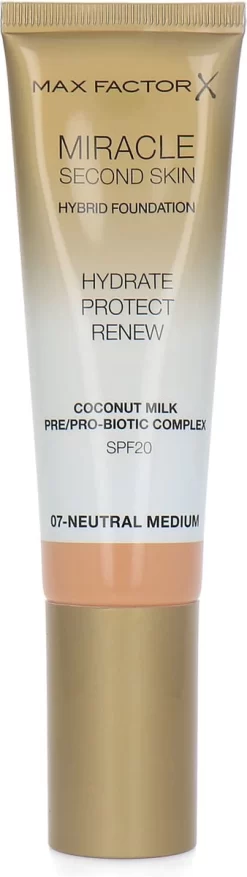 Max Factor Miracle Second Skin Foundation - 07 Neutral Medium