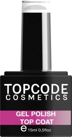 Top Coat Voor Gel Nagellak Van TOPCODE Cosmetics - Super Shine Top Coat - #MCMX501 - 15 Ml