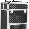 Monkey's Aluminium Kapperskoffer - Zwart - Beauty Case - Cosmeticakoffer - Make-upkoffer - Trolley - 360 Graden Wielen - 34 X 24 X 55.5 Cm