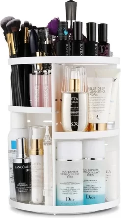 UNIQ 360° Roterend Make-Up Organizer - Beauty Organizer Voor Huidverzorging En Make-up - Opbergbox - Wit